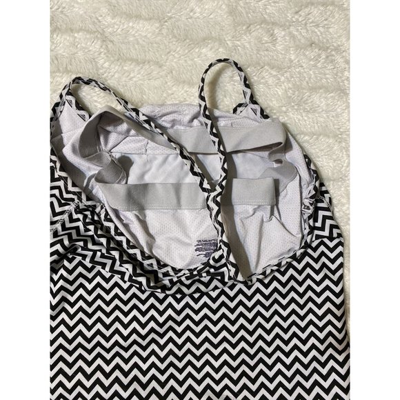 Women’s Gap Body White Black Striped Tank Top SZ Medium Zebra - Picture 6 of 7